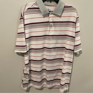 Walter Hager Hydro Dry Men’s Golf  Shirt .Striped Polo . Item # 11163